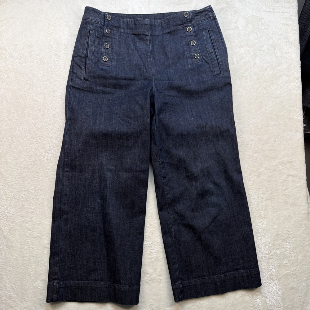 Heritage Sailor Pants‎ Women's 12 Coastal Preppy Nautical Wide Leg Crop Jeans